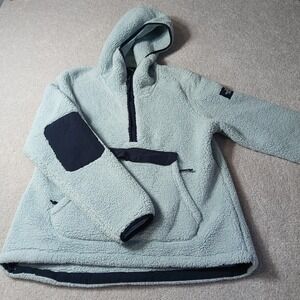 The North Face Campshire Sherpa Pullover Hoodie Plush Soft Green Womens Medium
